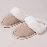 2023 Winter Fur Slippers Women Faux Suede Fluffy Furry Home Slides Woman Comfort Non Slip Indoor Floor Cotton Shoes