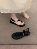 Coffee French Fine-Dip Evening Sandals Fairy Shoes Wear 2025 Summer New Holiday Flat Roman