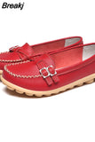 Autumn New Work Shoes Oxford Soft Sole Flats Women's Casual Belt Buckle Women Peas Shoes Comfort Plus Size Women