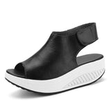 5 Styles Summer Women Sandals Platform Wedges Sandals Leather Swing Peep Toe Casual Shoes Women Walk Shoes Flats Size