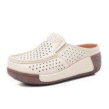 Breakj Version Of The New Lazy Bag Head Half Slippers Women's Summer Penetration Anti-Skid Shoes To Increase The Thick-Sed Loose Cake Small White