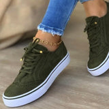 2022 Women Flats Women's Casual Lace Up Shoes Female Platform Suede Footwear Ladies Comforts Breathable Vulcanized Zapatos