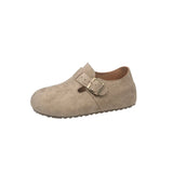 Breakj Round Head Boken Shoes Women's New Autumn Buckle Flat Shoes Casual Simple And Not Tired Women's