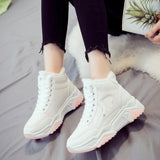 Velvet Sneakers Women 2023 Winter Wild High-top Shoes Women Warm Cotton Shoes Running Thick Women Shoes Zapatos De