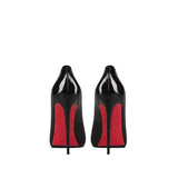 Breakj 2025 New Red Bottom Water Drill Sister Fine Heel Black Single Shoe Tip Patent Skin Masculinity Women's