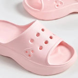 Summer Hollow Out Shower Slippers Women Non Slip Platform Flip Flops Woman Eva Soft Sole Beach Slides Female