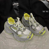 Breakj New Dad Shoes Female Sneakers Comfortable Increased Breathable Platform Korean Niche Design Cushioning Running