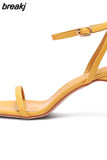 Sandals Shoes Woman Square High Heels Sexy Ankle Strap Sandal Office Ladies Career Casual Party Women Wedding