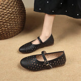 Breakj Hollow Ballet Mary Jane Shoes Women 2025 New Breathable Soft-Soled Sandals Flat Comfortable Single