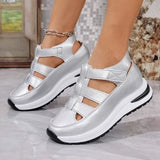 Breakj New Slope Hedley Sandals Bag Head Hollow Breathable Female Large Size Loose Cake Thick-Soled Magic Stick Casual
