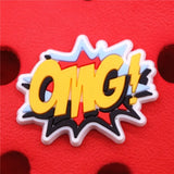 Shipping Crock Charms Accessories Custom Cute Cartoon PVC Shoe Croc Buttons Sandals Charm Decoration BANG OMG POW NOOB