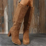 Breakj Size 2025 New Autumn And Winter Fashion Women's High-Heeled Long-Heeled Over-Knee Boots Thick Heel Thick Thick Thick Sand