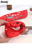 Women Sandals Hollow Flat Shoes Female Slip on Sandals Fashion Soft Light Slides Ladies Comfortable Beach