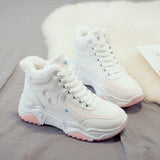 Velvet Sneakers Women 2023 Winter Wild High-top Shoes Women Warm Cotton Shoes Running Thick Women Shoes Zapatos De