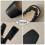 Size 34-40 Women Sandals Real Leather Silver Low Heels Shoes For Women Summer 2023 Slingback Pumps Casual Office