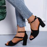 Women's Summer Sexy High Heels Black Sandals Hollow Thick Shoes Fashion Platform Sandals Open Toe Shoes Sandal Platform