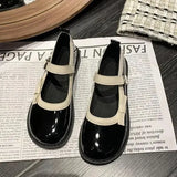 Womens Derby Shoes Autumn Female Footwear Clogs Platform Leather Fall Dress New Creepers Retro Basic Mary Janes Rubber PU Hoof