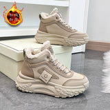Breakj Boots Female 2024 Winter New Thickened And Velvet Dad Shoes Casual Warm Versatile Hip Thick Bottom Cotton Shoes