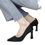 Breakj Temperament Black Large-Size High-Heeled Women 2025 New Etiquette Dress Work Shoes Fashion Pointed Single