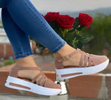 2022 Summer Wedges Shoes for Women Open Toe Beach Female Sandals Multicolor Slingback Sandals Platform Ladies Sandals Plus