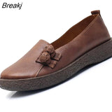 2021 Retro Loafers Women Flats Spring Slip on Shoes Woman Spring Autumn Shallow Soft Mom Casual Shoes Black