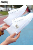 Canvas shoes woman new arrival Lace-up Spring/autumn Sneakers for girls Fashion Denim solid Blue/White casual shoes