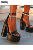 Dropship 2023 Summer High Quality Platform Ankle Strap Cover Heel Buckle Strap Fashion Sexy Woman Sandals Shoes