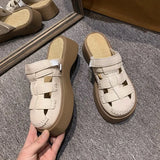 Breakj Bottom Bag Head Slippers Women 2025 Spring And Summer New Fashion Two-Hole Shoes Casual Lazy Half