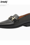 Women Flats Shoes For Real Leather 2023 Spring Thick Heels Shoes Woman Casual Loafers Office Lady Footwear Size