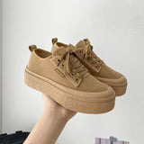 Breakj Trendy Shoes Women's New Retro Round Head Thick-Solle Casual Shoes Trendy Student Sneakers In The Fall Of