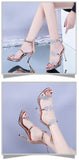 Women Concise Fashion Ankle Strap High Heels Shoes Woman Open Top Thin Heels Women's Buckle Slingbacks PumpsSapato