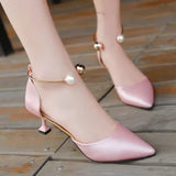 Low Pumps Summer Pointed Shoes Party Low Heel Shoes Woman New Sexy Black Pink Heels White Bridal Shoes Sandalha