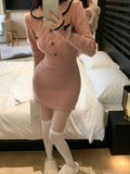 Bodycon Dress Woman Elegant Black Y2k Mini Dress Casual Kawaii One Piece Dress Korean Fashion Slim Clothing 2023