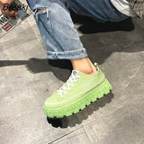 Men's Platform Canvas Shoes Comfortable Casual Shoes Male Solid Color Heighten Shoes Couple Man Sneakers New Summer