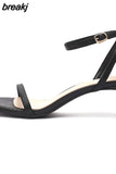 Sandals Shoes Woman Square High Heels Sexy Ankle Strap Sandal Office Ladies Career Casual Party Women Wedding