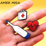 1pcs Medical Box PVC Shoe Charms Decorations Pins Thermometer ECG Designer Shoes Buckle Accessories Croc Accessory