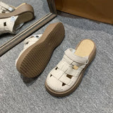 Breakj Bottom Bag Head Slippers Women 2025 Spring And Summer New Fashion Two-Hole Shoes Casual Lazy Half