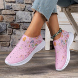 Breakj Women's Shoes Spring Breathable Sports Casual Shoes Water Drill Rainbow Shiny Flying Shoes Thick-Soled Running Women's