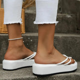 Thick Platform Summer Flip Flops Women 2023 Fashion Clip Toe Beach Sandals Woman Non Slip Flat Slippers Ladies Size