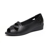 Size Sandals Women 2021 Summer Fashion New Women's Flat Sandals Hollow Soft Sole Casual Slope with Fish Mouth Women's