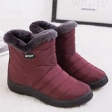 Boots Women Waterproof Snow Boots Thick Fur Winter Shoes Plus Size Ankle Boots Female Women Shoes Low Heels Botas