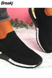 Shoes 2023 Breathable Mesh Platform Sneakers Solid Color Socks Shoes Tennis Casaual Sports Shoes Slip-On Zapatos