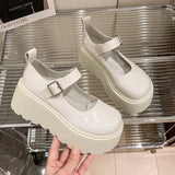Breakj The Spring Of 2025, The New Thick-Soled Pine-Shoe Women's College Style Black Round Head With Mary Jane Shoes Lefu