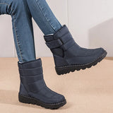 New Winter High-top Plush Boots Water Proof Hook & Loop Plus Velvet Women's Shoes Long Tube Outdoor Snow
