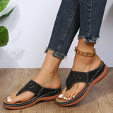 Breakj 2023 New Cool Drag Thick Bottom Flip-Flops And Slippers Women Wear Hollow Beach Water Drill Cool