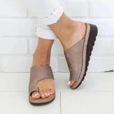 Breakj Women's Slope And Thick Bottom Clip Slippers Pure Color Fashion Slope And Slippers Women's Beach