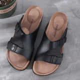 Men's Denim Mule Clogs Slippers Comfortable Cork One Buckle Slides Footwear For Men Camouflage Beach Sandals Flip