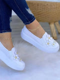 2022New Women Spring Autumn Shallow Flower Big Size Shoes Nubuck Flat Heels Casual Breathable Wearable Slip on