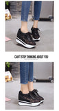 Summer Lace-up Breathable Women Sandals Wedges Chunky Heels Height Increasing Paltform Female Ladies Shoes Zapatos De