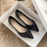 And South Korea Spring Sharp Head Flat Bottom Shallow Single Shoes Women Soft Bottom Evening Wind Gentle Pregnant Women Flat Bottom Large Size
